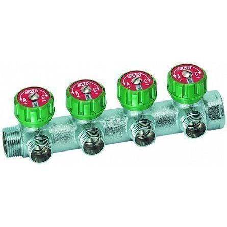 Регулируемый коллектор FAR 1" с 4 отв. М24х19