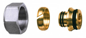 EK Фитинг-евроконус обжимной для металлопласта FAR Ø20х2.0-M33x1,5 (хром)
