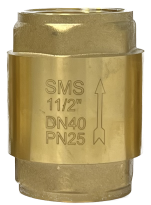Обратный клапан пружинный, латунный SMS-34/1 (с металлическим седлом) 11/2" ВВ