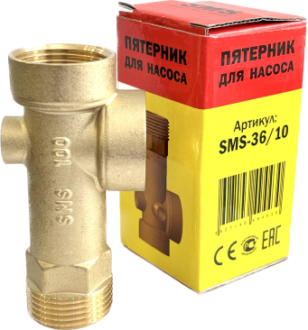 Штуцер 5-ти выводной "пятивыводной" для насоса SMS 1" ВР-ВР-НР х 1/4"ВР-НР, 100мм