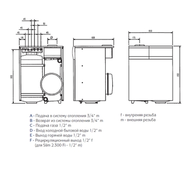 Котел газовый напольный BAXI SLIM 2.300 i, 30 кВт, двухконтурный, открытая камера