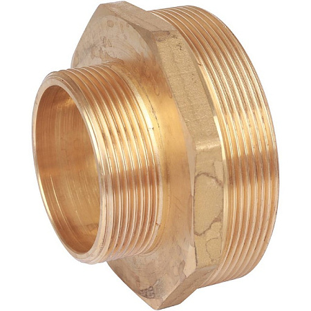 Ниппель переходной резьбовой латунный STOUT без покрытия 3"x2" Н