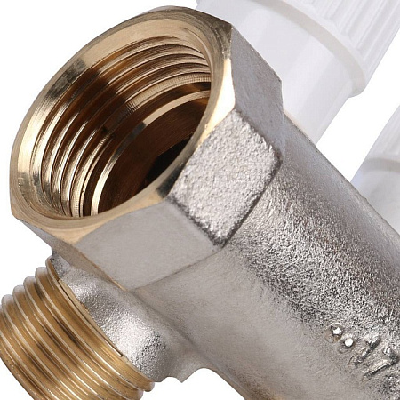 Коллектор распределительный вентильный STOUT никель 3/4"x1/2" -3 выхода, (белые ручки), евроконус