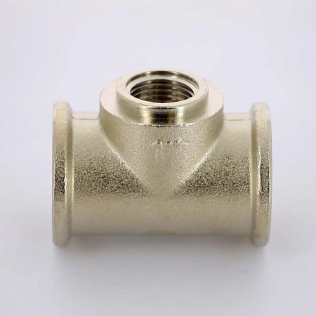 Тройник переходной резьбовой латунный UNI-FITT никель 1"х1/2"х1" В