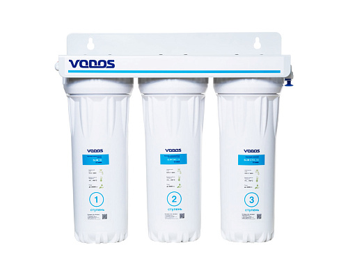 Установка для подготовки питьевой воды 3-х ступени. VODOS TRIO PR303