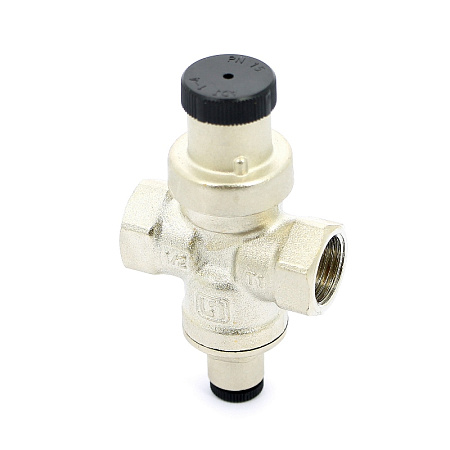 Редуктор давления UNI-FITT ВВ 1/2" 1-4 бар PN15 под рад. манометр 1/4" никелир. COMPACT