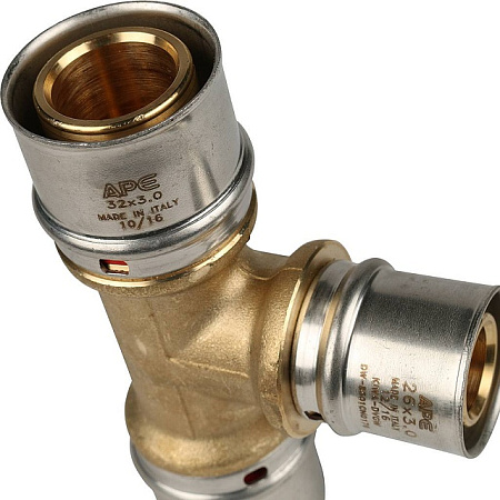 МП Тройник переходной пресс для металлопласта STOUT Ø32х26х32