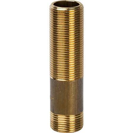Сгон резьбовой латунный STOUT без покрытия 1/2"x150мм