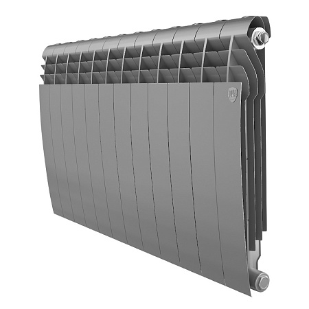 Радиатор биметаллический ROYAL THERMO BILINER SILVER SATIN 500x12 секций, серый (НС-1176316)