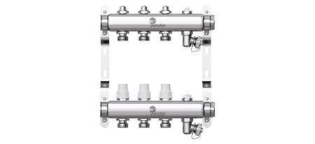 Коллекторная группа WESTER W903.3 нержавейка 1"x3/4" EK -3 выхода, без расходомеров