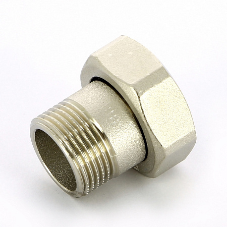 Соединение с накидной гайкой UNI-FITT ВН 3/4"x1" с плоской прокладкой никелированное