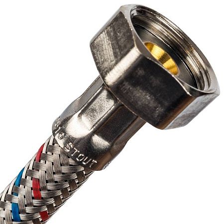 Гибкая подводка для воды STOUT нерж.сталь 1/2"х3/8"-40 см гайка-штуцер