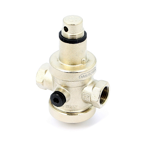 Редуктор давления UNI-FITT 1/2" В 0,5-6 бар PN25 с отверстием под аксиальный манометр 1/4" никел.