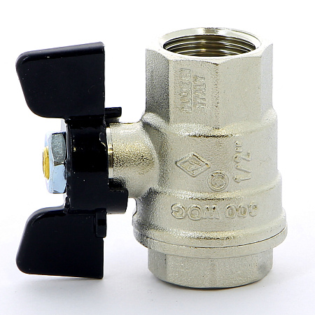 Кран шаровой BUGATTI OREGON 302 бабочка 1/2" ВВ, полнопроходной