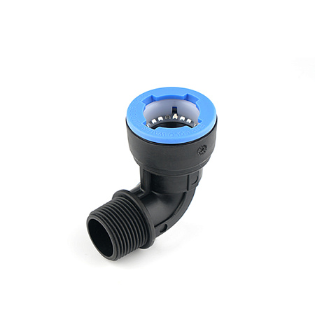 ПНД Угол с резьбой быстросборный IRRIPLAST PP PUSH пластик Ø20х1/2" Н (20/360)