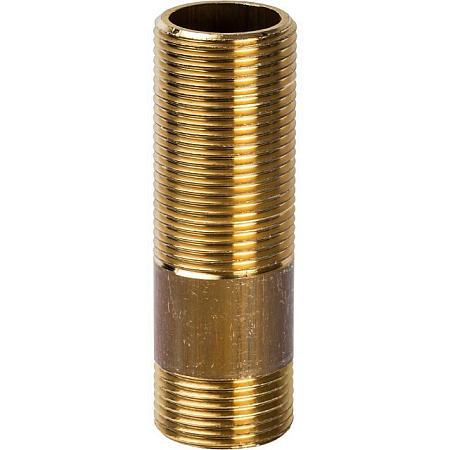 Сгон резьбовой латунный STOUT без покрытия 1/2"x100мм