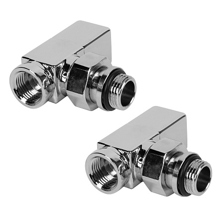 Набор дизайн-вентилей ROYAL THERMO CUBE 1/2" угловой, хром (НС-1193191)