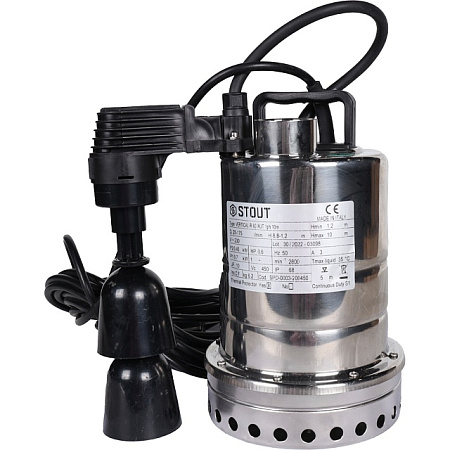 Насос дренажный STOUT SPD-0003-200450 с вертик. поплавком (кабель 10 м, 230V, Q=175 л/мин, H=10 м)