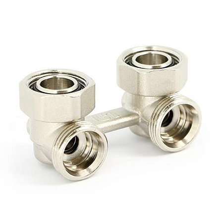 Узел-мультифлекс нижней подводки UNI-FITT угловой, Н-образный, 3/4"х3/4"ЕК, со встроенными вентилями