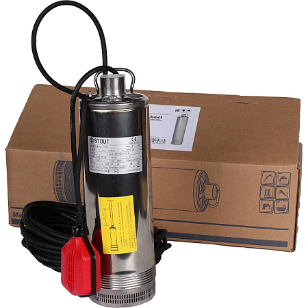 Насос колодезный STOUT SPW 600 с поплавком (кабель 20 м, 230V, Q=90 л/мин, H=34 м)