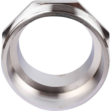 Ниппель переходной резьбовой латунный STOUT никель 3"x2 1/2" Н