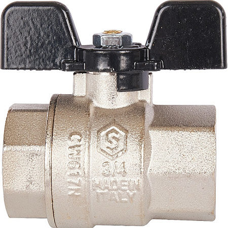 Кран шаровой STOUT бабочка 3/4" ВВ, полнопроходной