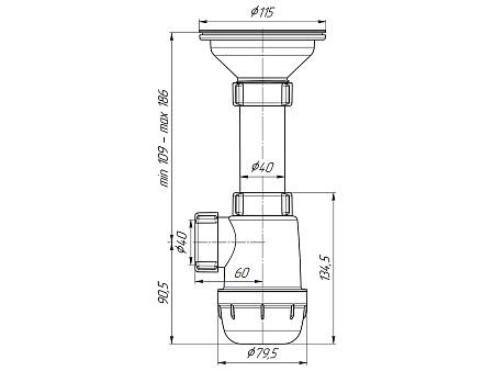 АНИПЛАСТ Сифон Грот 31/2"х40