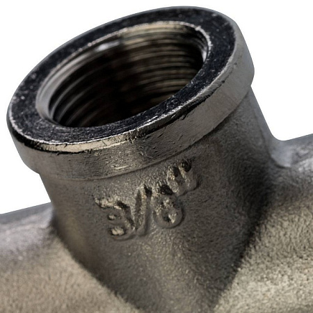 Тройник резьбовой латунный STOUT никель 3/8" В