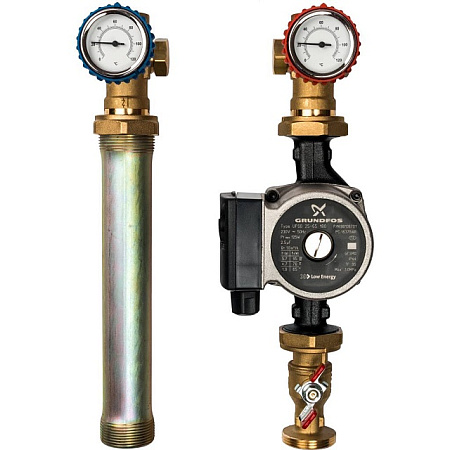 ГБМ Насосная группа STOUT без смесителя, с насосом GRUNDFOS UPSO25-65 DN25 (1"), прямым конттуром
