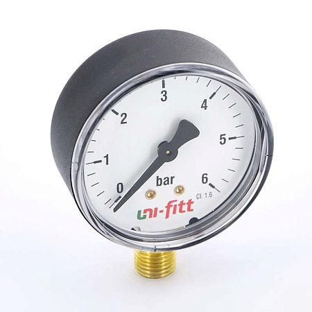 Манометр радиальный UNI-FITT Ø50-1/4", 10 бар, вертикальное подключение