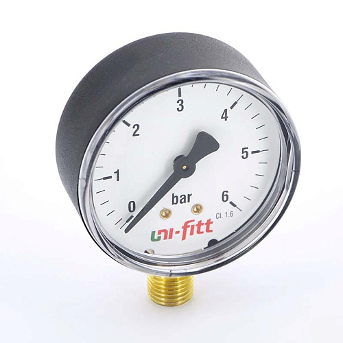 Манометр радиальный UNI-FITT Ø63-1/4&amp;quot;, 6 бар, вертикальное подключение