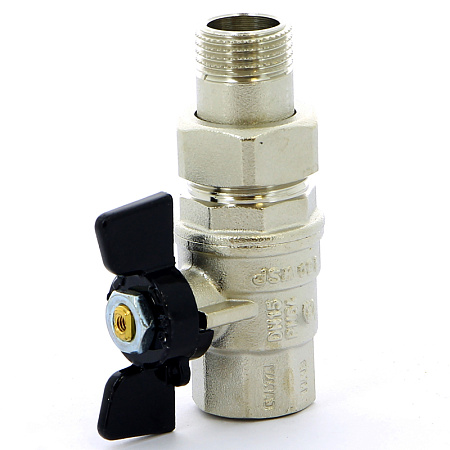 Кран шаровой с американкой BUGATTI OREGON 322 бабочка 1/2" полнопроходной