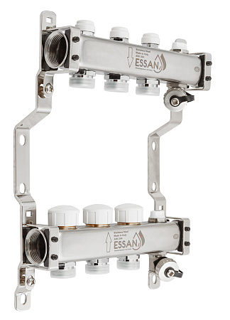 Коллекторная группа ESSAN GROUP803 нержавейка 1"x3/4" EK -3 выхода, без расходомеров (254 мм)