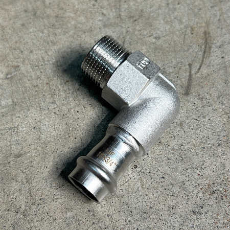 НП Угол резьбовой пресс из нержавейки UNI-FITT фитинг Ø18x3/4" Н