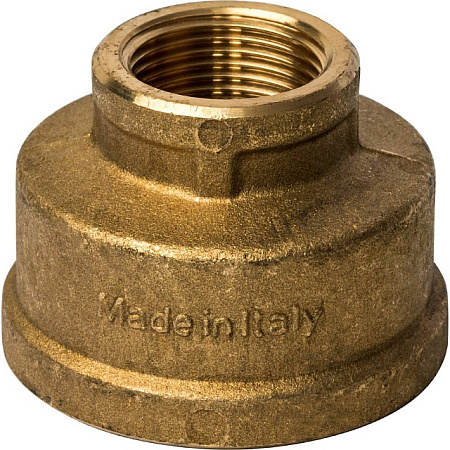 Муфта переходная резьбовая латунная STOUT без покрытия 11/2"x3/4" В