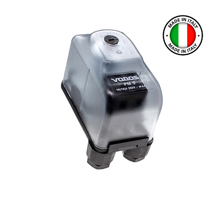 Реле давления VODOS PM/5 1/4" - F 250V 16A(10A) IP44 со шкалой и прозрачной крышкой