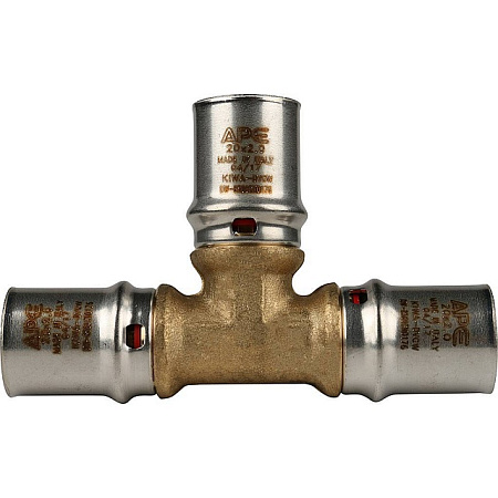 МП Тройник равнопроходный пресс для металлопласта STOUT Ø20х20х20