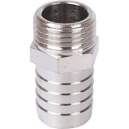 Штуцер резьбовой латунный STOUT никель 1/2"x20мм Н