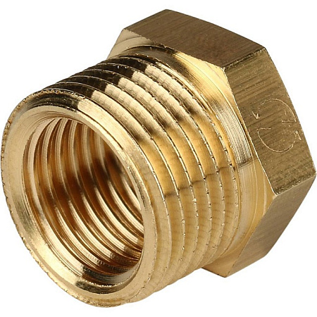 Футорка резьбовая латунная STOUT без покрытия 3/8"x1/4" ВН