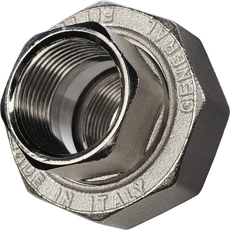 Американка ПРЯМАЯ резьбовая латунная (без прокладки) STOUT никель 3/4" ВВ