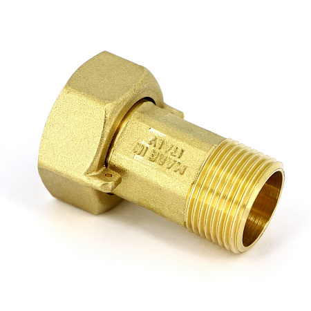 Соединение с накидной гайкой UNI-FITT ВН 1/2" х 3/4" с отверстием для пломбировки