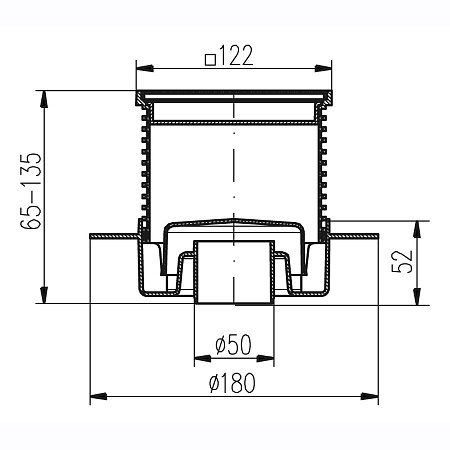 Трап для пола MCH D50 пластик c воротником (420L)