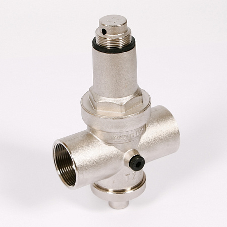 Редуктор давления UNI-FITT 11/2" В 0,5-6 бар PN25 с отверстием под аксиальный манометр 1/4" никел.
