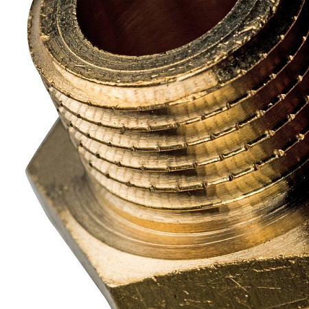 Ниппель переходной резьбовой латунный STOUT без покрытия 3/8"x1/4" Н