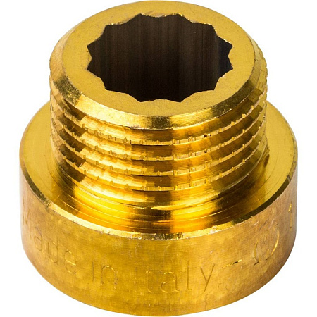 Удлинитель резьбовой латунный STOUT без покрытия 1/2"x10мм ВН