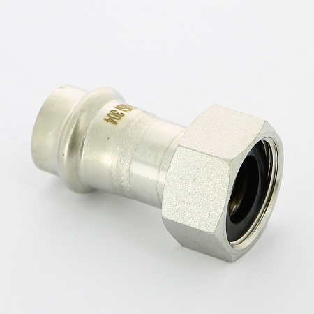 НП Муфта с накидной гайкой пресс из нержавейки UNI-FITT фитинг Ø18x3/4" НГ