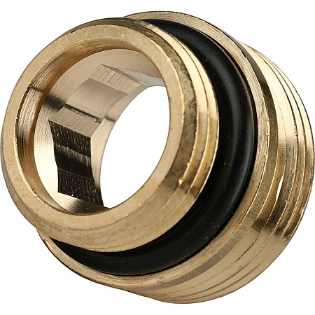 EK Переходник под евроконус латунный STOUT без покрытия 3/4"х1/2" НН, под шестигранник