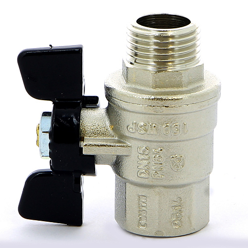 Кран шаровой BUGATTI OREGON 307 бабочка 1/2&amp;quot; ВН, полнопроходной