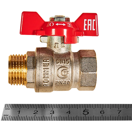 Кран шаровой ROMMER бабочка 1/2" ВН неполнопроходной