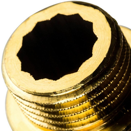 Удлинитель резьбовой латунный STOUT без покрытия 1/2"x60мм ВН